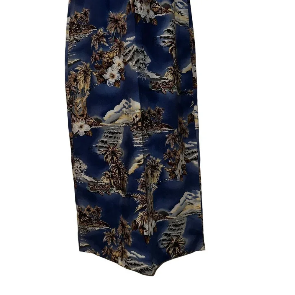 Vtg Hilo Hattie Hawaii Muumuu Beach Dress Womens 8 Blue Mumu Floral Hawaiian - Picture 5 of 10